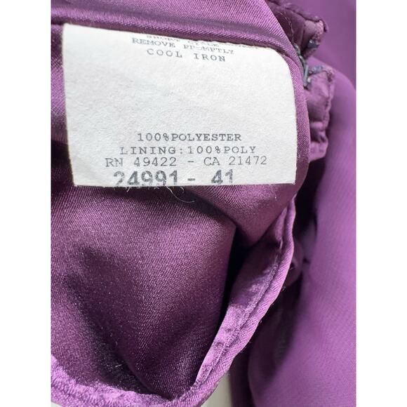 VTG Y2K Jessica McClintock Empire Dress 12 Plum Halter Chiffon Prom Bridesmaid - Picture 14 of 16
